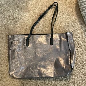 LATICO 100% Leather Large Metallic Distressed Bag